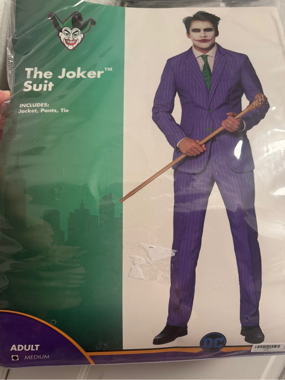 Spirit of Halloween Joker Costume Purple Pinstripe Suit  Medium